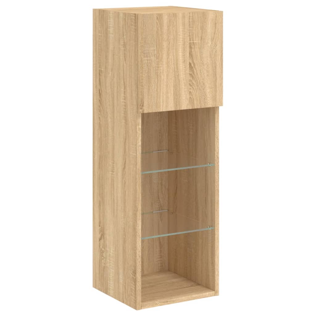 TV-Schrank mit LED-Leuchten Sonoma-Eiche 30,5x30x90 cm