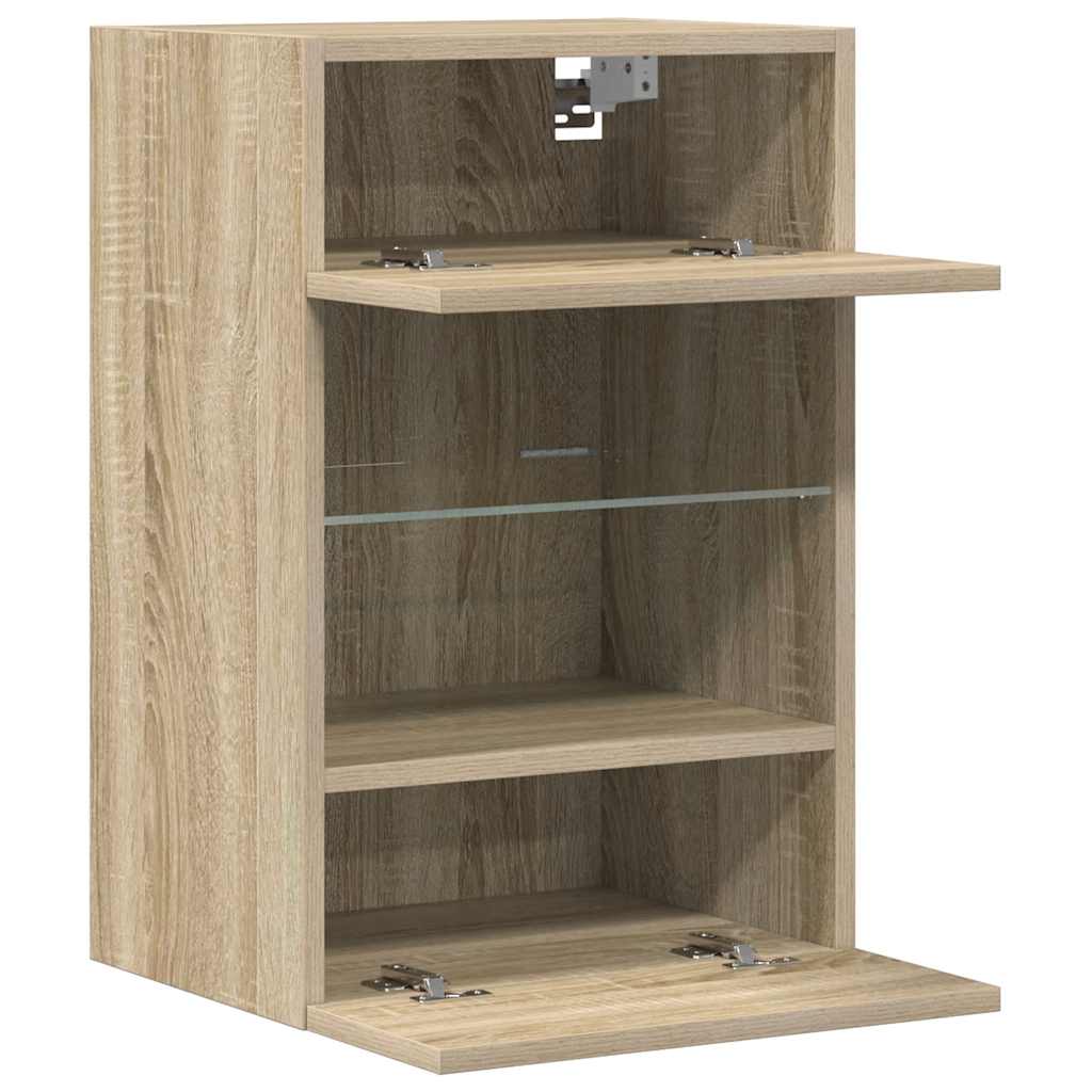 Wandschränke mit LED-Leuchten für TV 2 Stk. Sonoma-Eiche