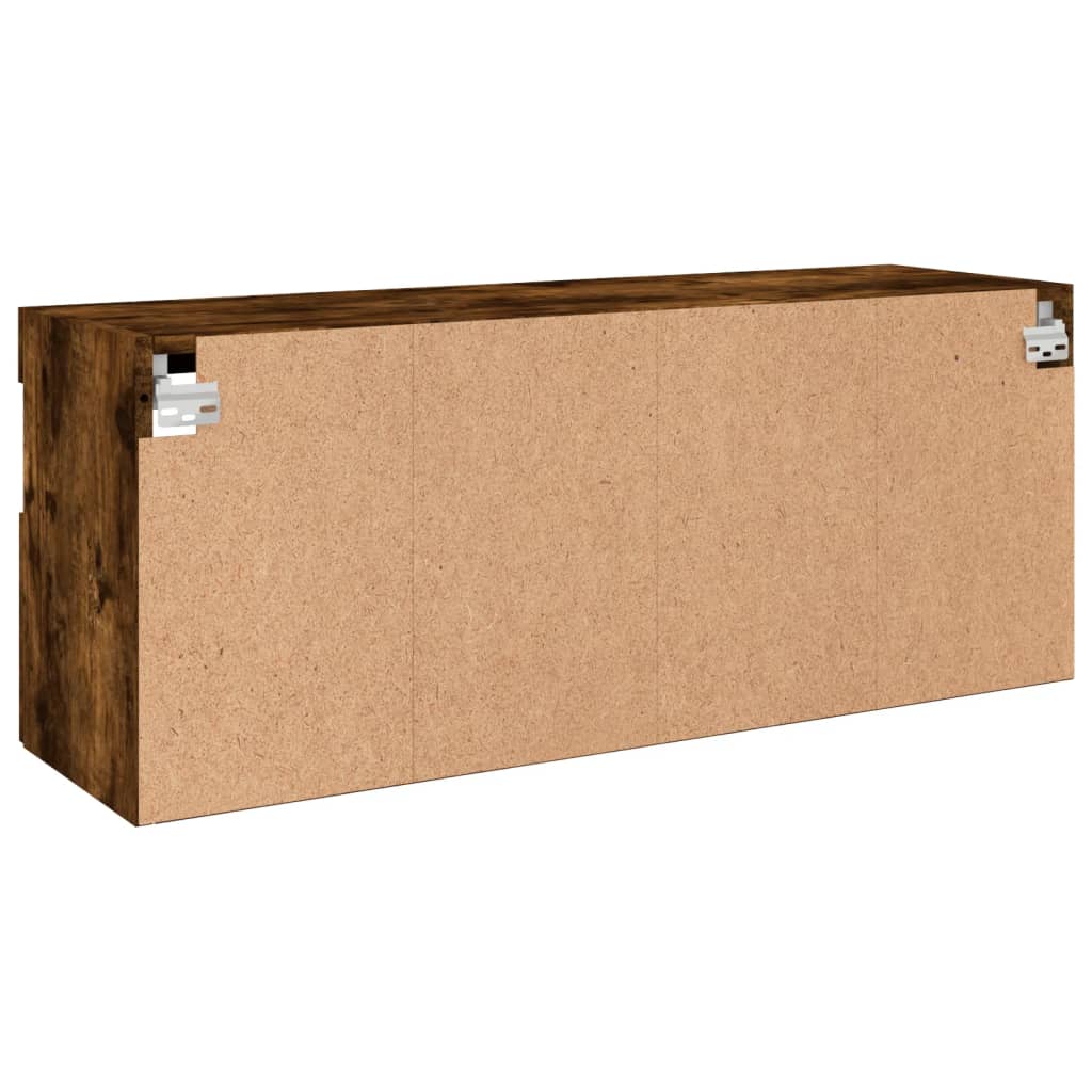 TV-Wandschrank mit LED-Leuchten Räuchereiche 100x30x40 cm