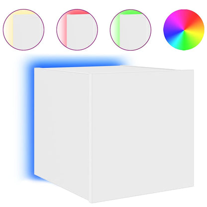 TV-Wandschrank mit LED-Leuchten Weiß 30,5x35x30 cm