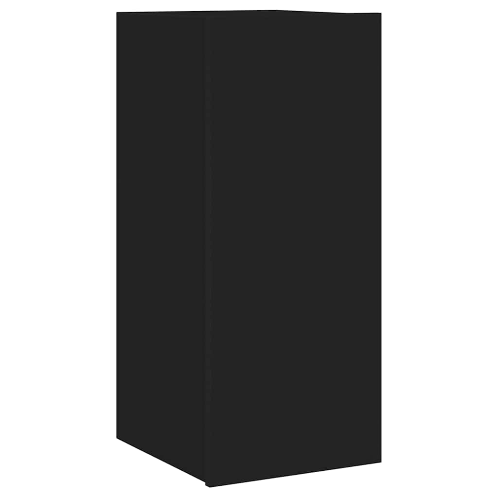 TV-Wandschrank mit LED-Leuchten Schwarz 30,5x35x70 cm