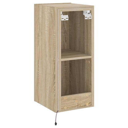 TV-Wandschrank mit LED-Leuchten Sonoma-Eiche 30,5x35x70 cm