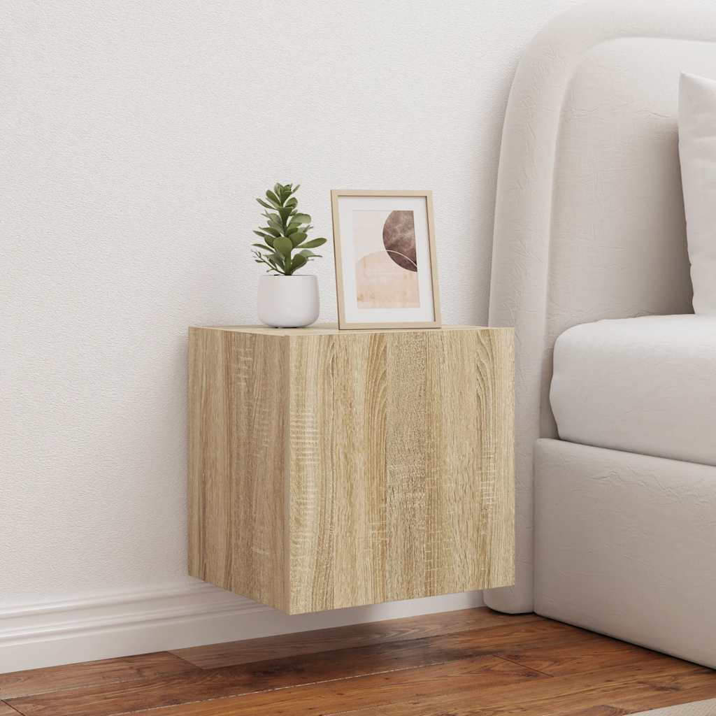 TV-Wandschränke mit LED-Leuchten 2 Stk. Sonoma-Eiche