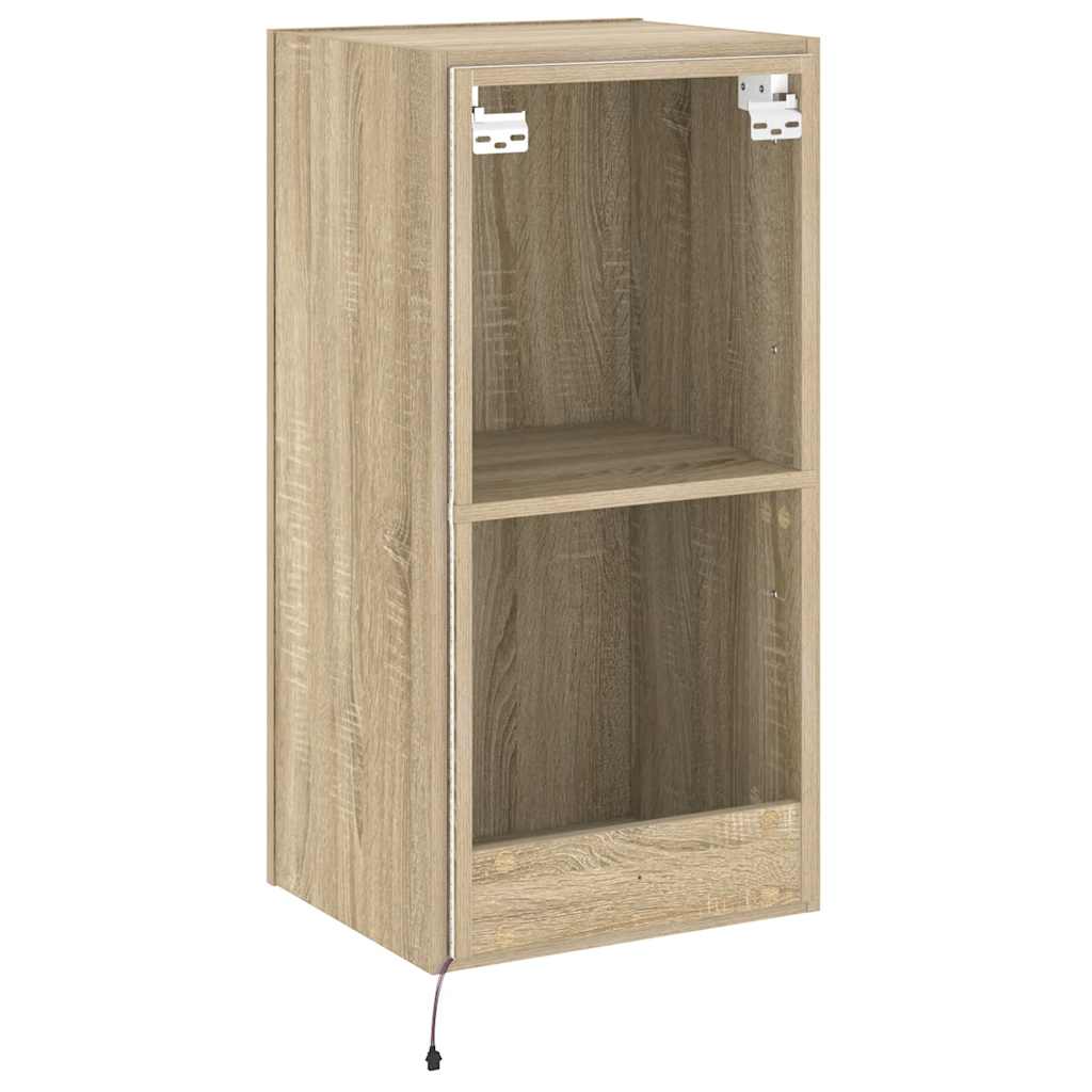 TV-Wandschrank mit LED-Leuchten Sonoma-Eiche 40,5x35x80 cm