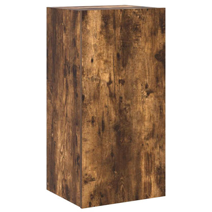 TV-Wandschrank mit LED-Leuchten Räuchereiche 40,5x35x80 cm