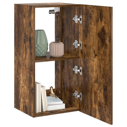 TV-Wandschrank mit LED-Leuchten Räuchereiche 40,5x35x80 cm