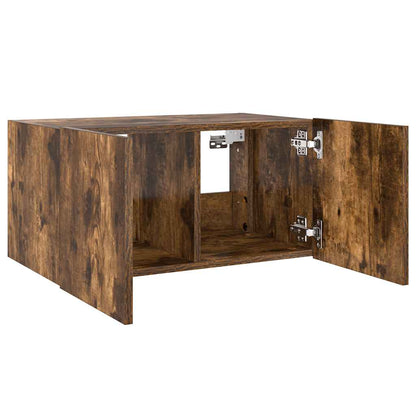 TV-Wandschrank mit LED-Leuchten Räuchereiche 60x35x31 cm