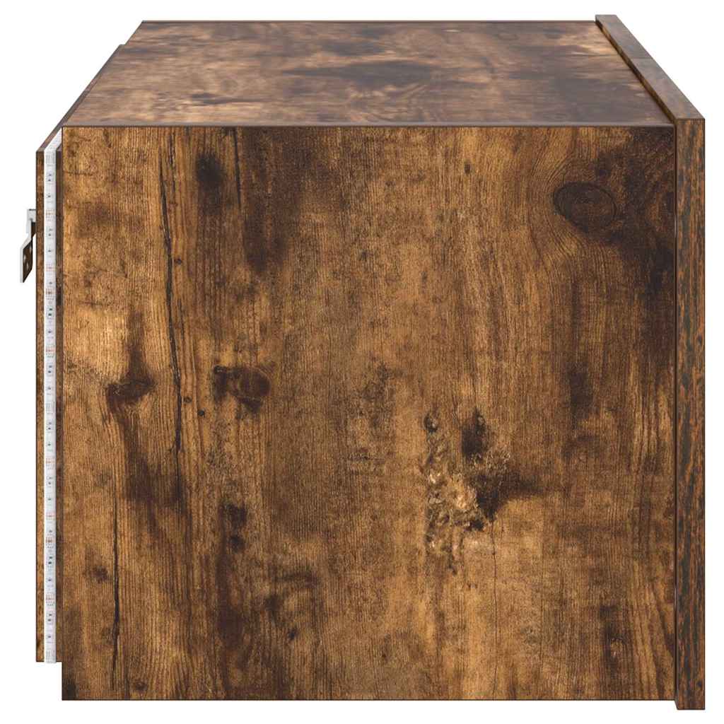 TV-Wandschrank mit LED-Leuchten Räuchereiche 60x35x31 cm