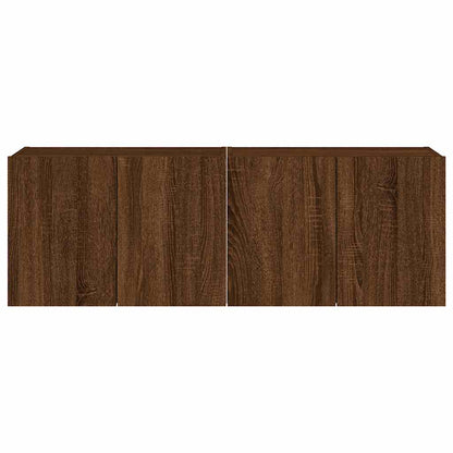 TV-Wandschränke mit LED-Leuchten 2 Stk. Braun Eichen-Optik