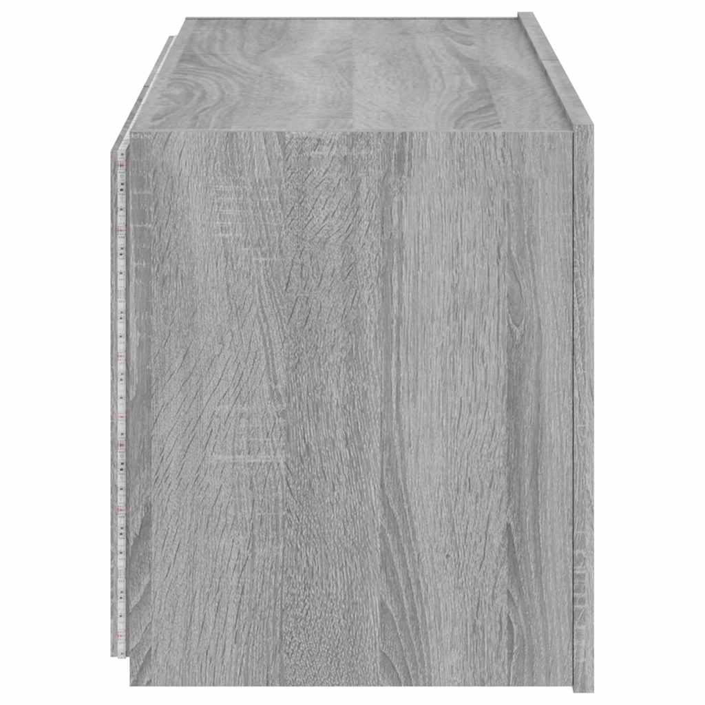 TV-Wandschrank mit LED-Leuchten Grau Sonoma 80x35x41 cm