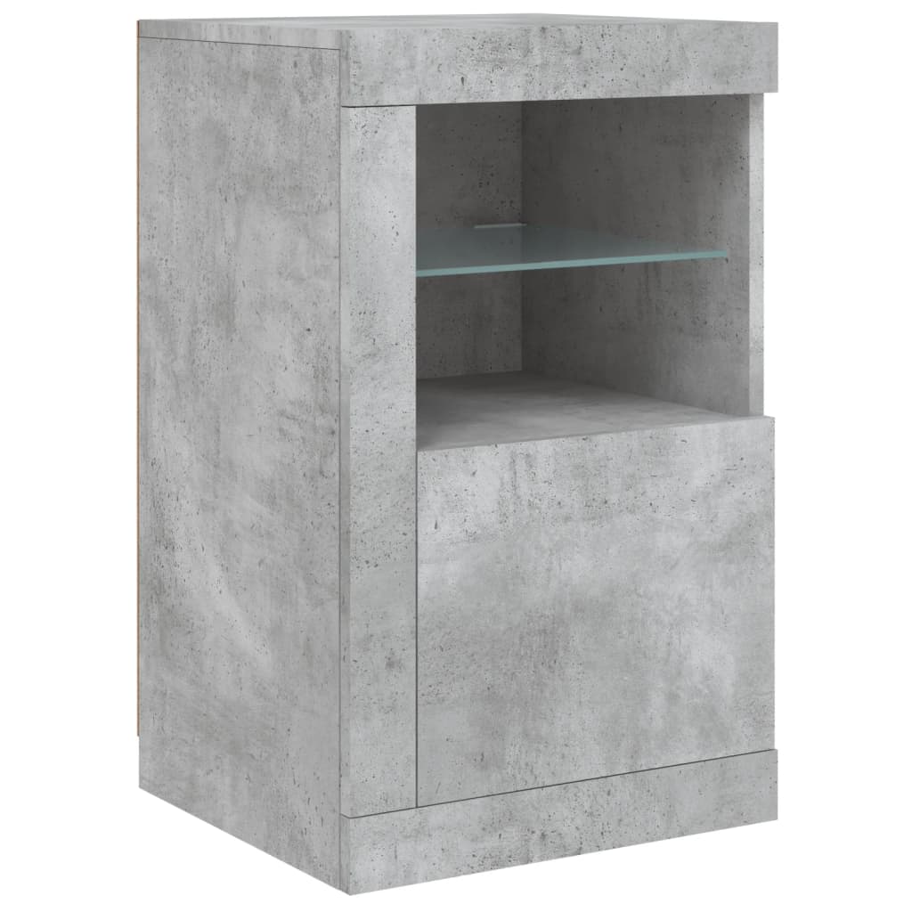 Sideboard mit LED-Leuchten Betongrau 163x37x67 cm