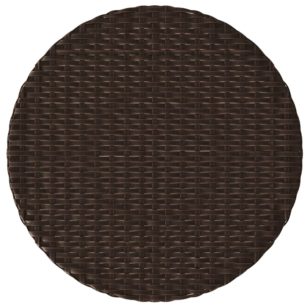 3-tlg. Bistro-Set mit Kissen Braun Poly Rattan