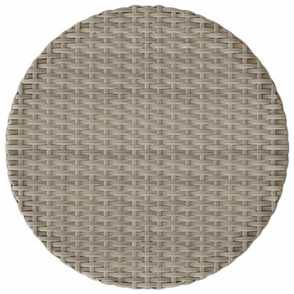 3-tlg. Bistro-Set mit Kissen Hellgrau Poly Rattan