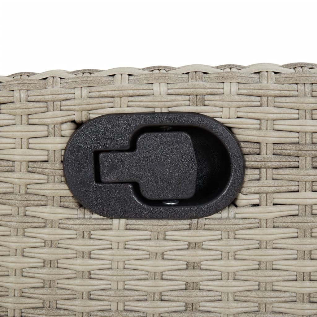 3-tlg. Bistro-Set mit Kissen Hellgrau Poly Rattan