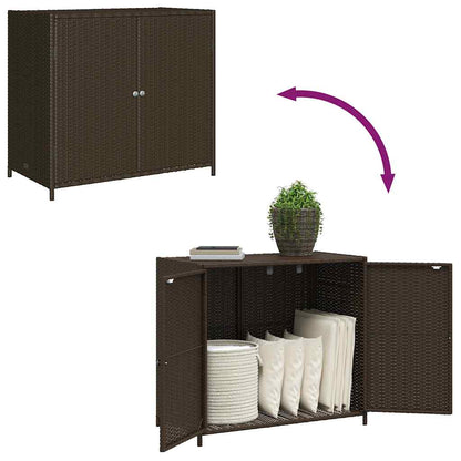 Gartenschrank Braun 83x45x76 cm Poly Rattan