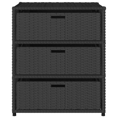 Gartenschrank Schwarz 55x59x69 cm Poly Rattan