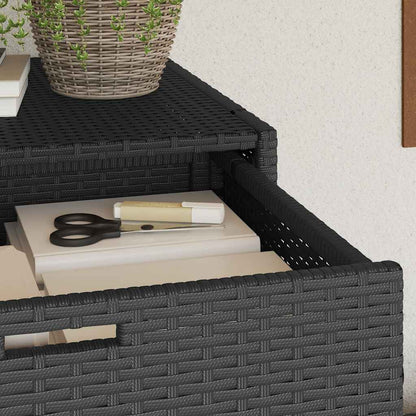 Gartenschrank Schwarz 105x55x113 cm Poly Rattan