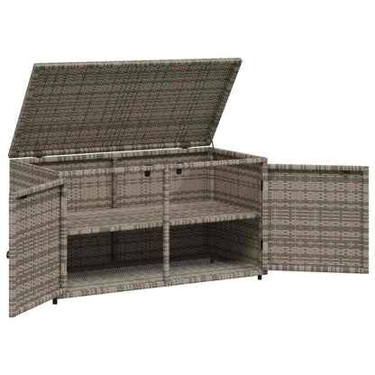 Gartenschrank Grau 110x55x60,5 cm Poly Rattan