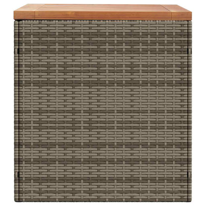 Gartentruhe Grau 110x50x54 cm Poly Rattan Akazienholz