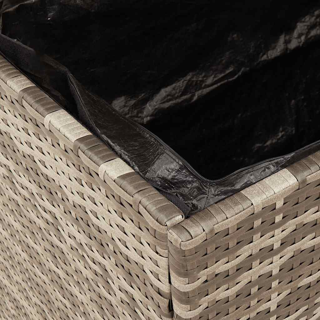 Gartentruhe Grau 110x50x54 cm Poly Rattan Akazienholz