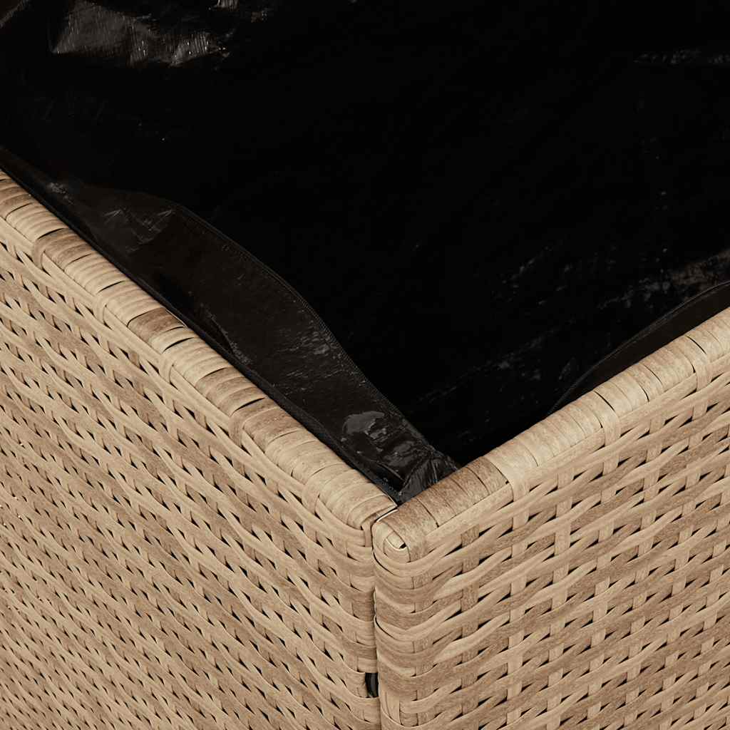 Gartentruhe Beige 220x50x54 cm Poly Rattan Akazienholz