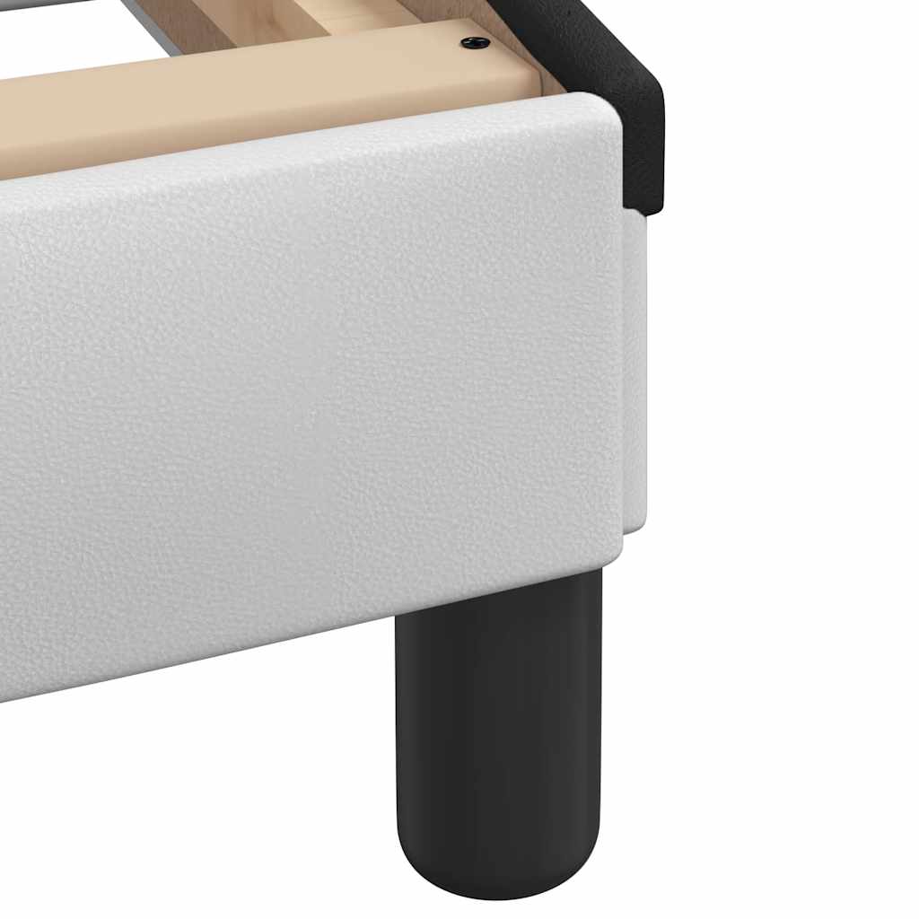 Bettgestell "Dover" Weiß und Schwarz 80x200 cm Kunstleder