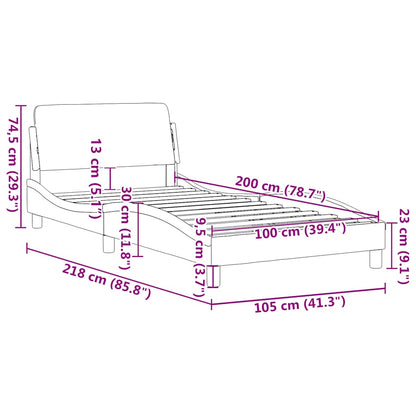Bettgestell "Dover" Hellgrau 100x200 cm Stoff