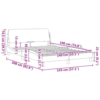 Bettgestell "Dover" Dunkelgrau 140x190 cm Stoff