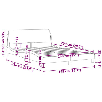 Bettgestell "Dover" Schwarz 140x200 cm Kunstleder
