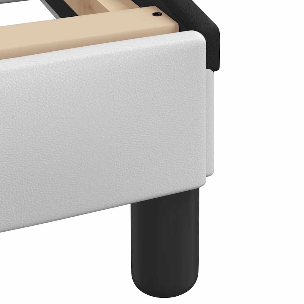 Bettgestell "Dover" Weiß und Schwarz 140x200 cm Kunstleder