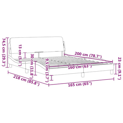 Bettgestell "Dover" Cappuccino-Braun 160x200 cm Kunstleder