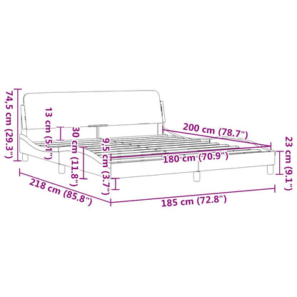 Bettgestell "Dover" Hellgrau 180x200 cm Stoff