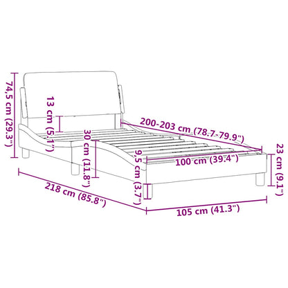 Bettgestell "Dover" Schwarz 100x203 cm Kunstleder