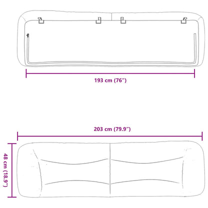 Kopfteil-Kissen "Hvar" Schwarz 193 cm Kunstleder