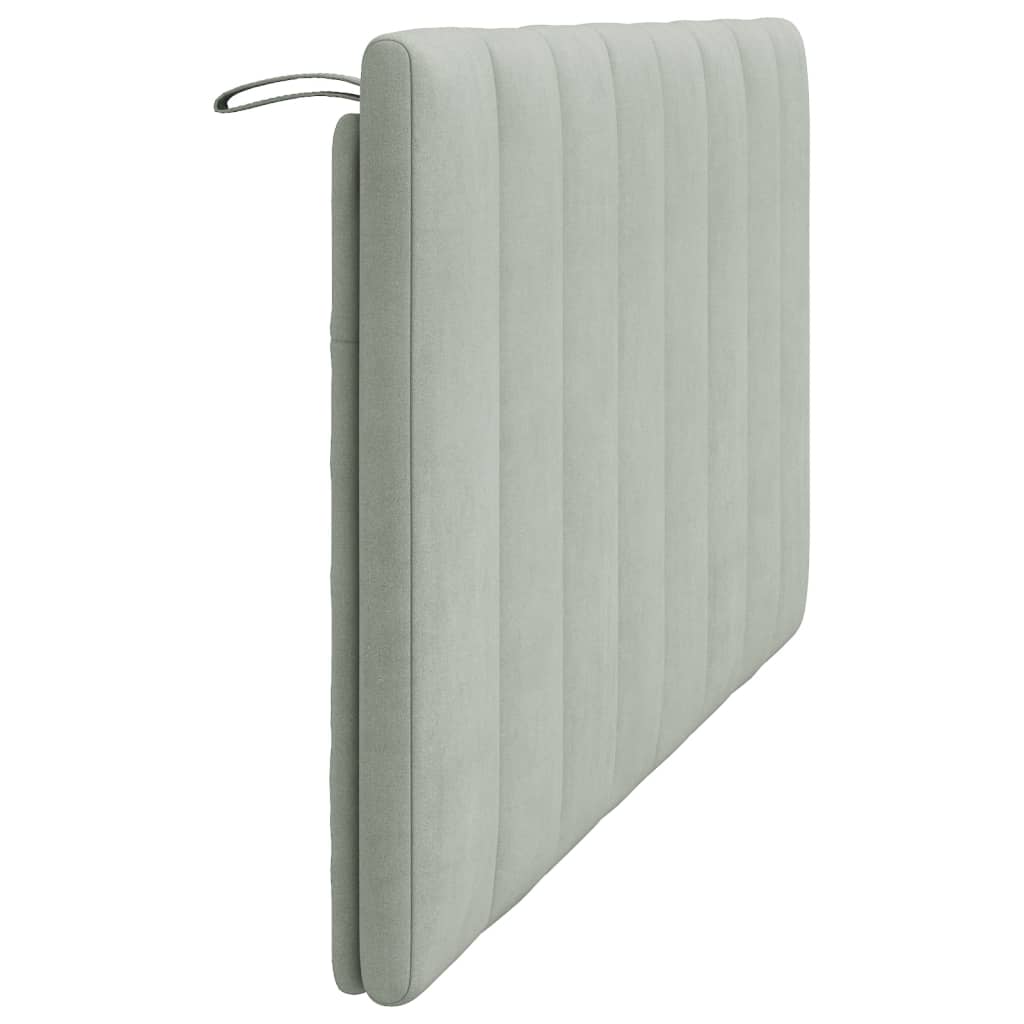 Kopfteil-Kissen "Hanko" Hellgrau 160 cm Samt