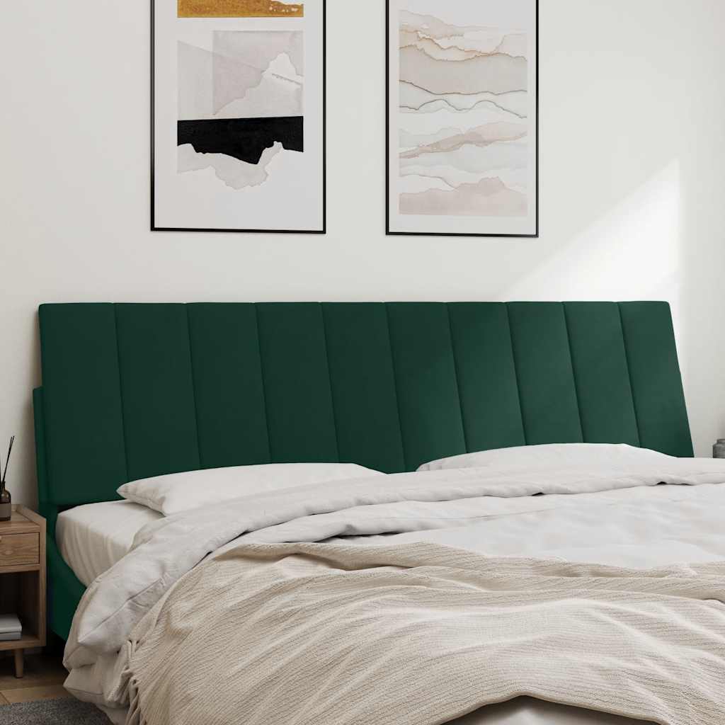 Kopfteil-Kissen "Hanko" Dunkelgrün 180 cm Samt