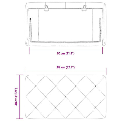 Kopfteil-Kissen Blau 80 cm Samt