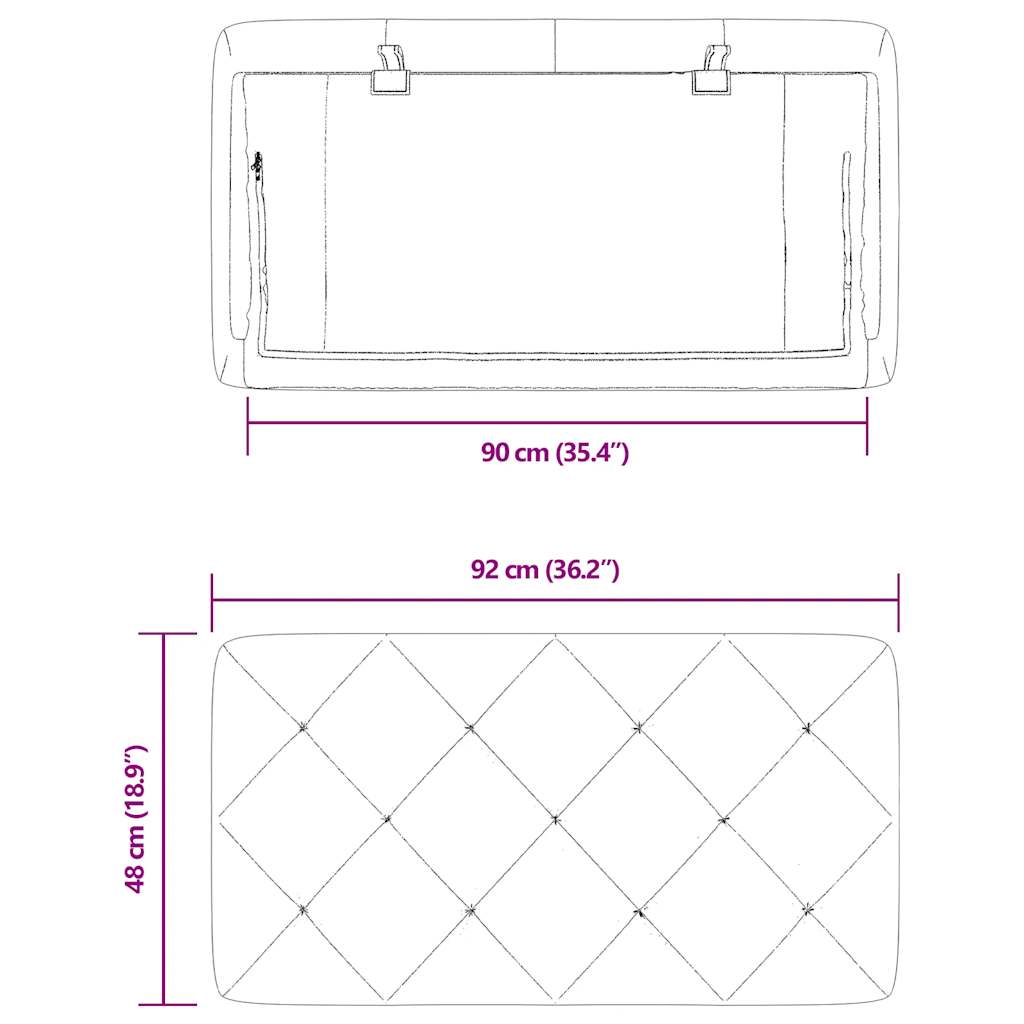 Kopfteil-Kissen Blau 90 cm Samt