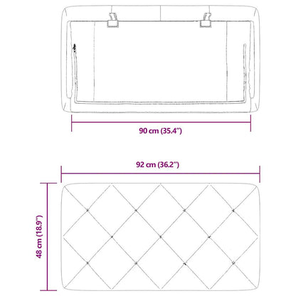 Kopfteil-Kissen Blau 90 cm Samt