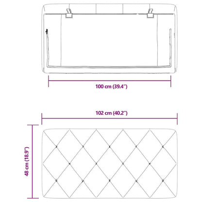 Kopfteil-Kissen Blau 100 cm Samt