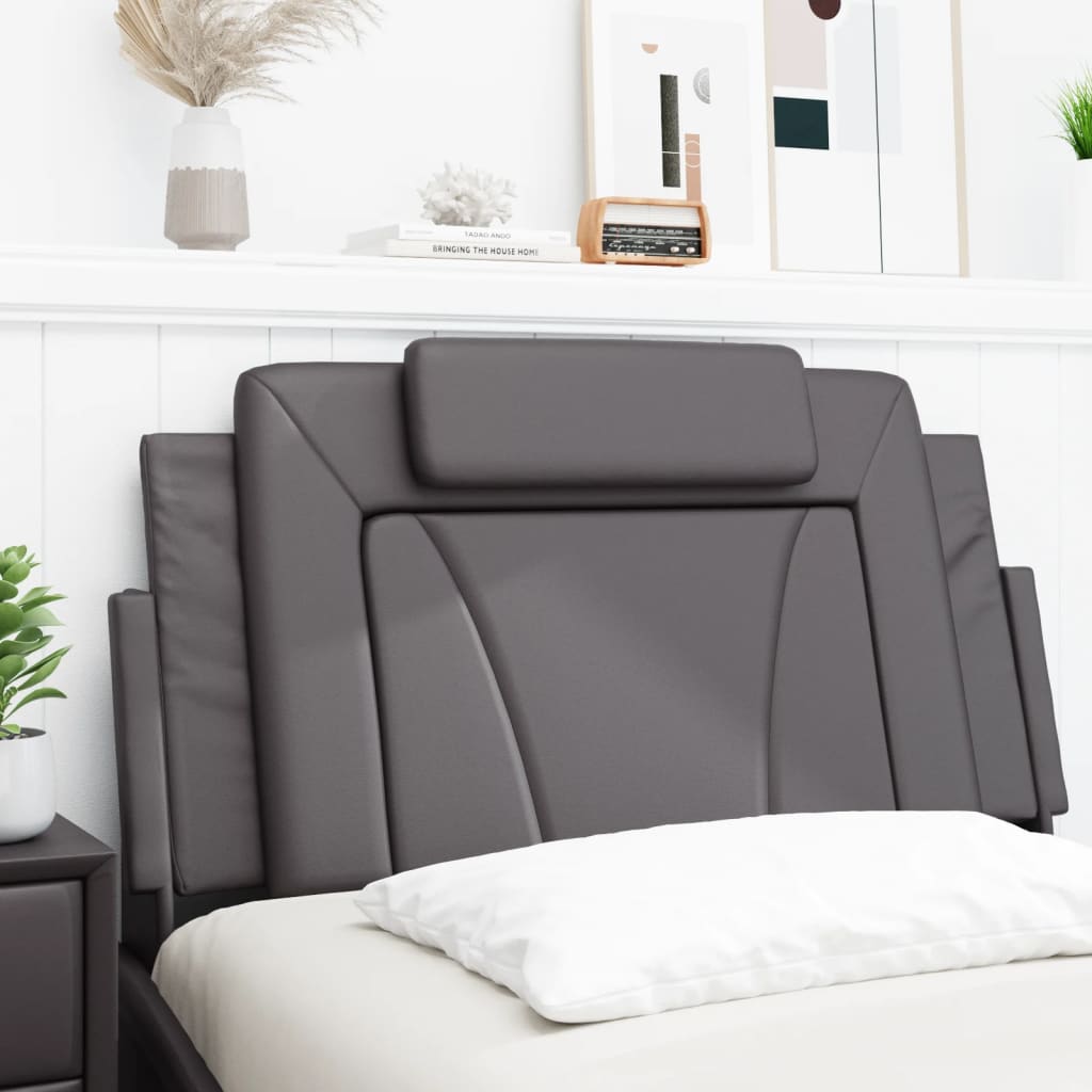 Kopfteil-Kissen "Viana" Grau 100 cm Kunstleder