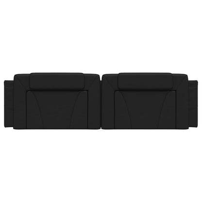 Kopfteil-Kissen "Viana" Schwarz 180 cm Kunstleder