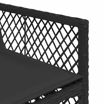 9-tlg. Garten-Essgruppe mit Kissen Schwarz Poly Rattan