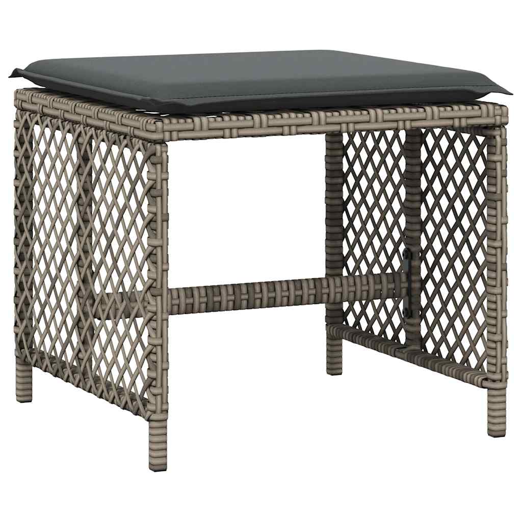 15-tlg. Garten-Essgruppe mit Kissen Grau Poly Rattan