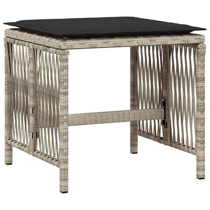 13-tlg. Garten-Essgruppe mit Kissen Hellgrau Poly Rattan