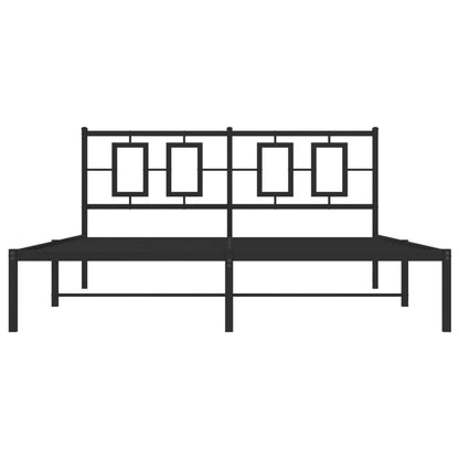 Bettgestell mit Kopfteil Metall Schwarz 150x200 cm