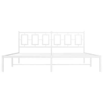 Bettgestell mit Kopfteil Metall Weiß 183x213 cm