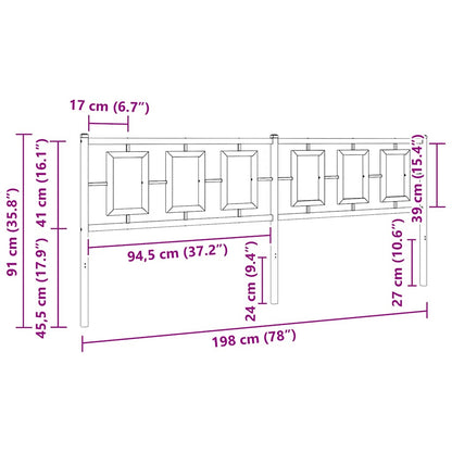 Ersatz-Kopfteil Metall Weiß 193 cm