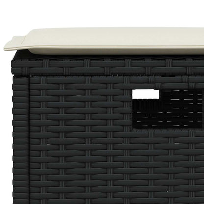 5-tlg. Garten-Essgruppe mit Kissen Schwarz Poly Rattan