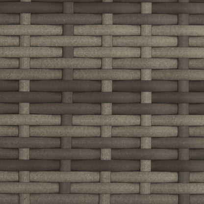 Doppel-Sonnenliege mit Dach und Auflagen Grau Poly Rattan